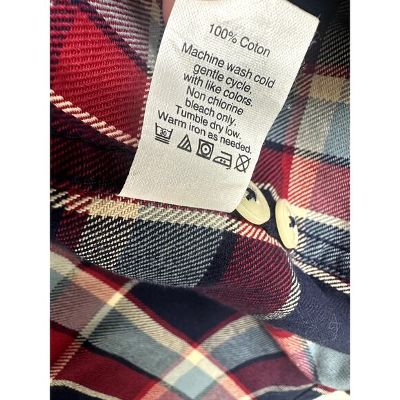 J. Crew Heavyweight Flannel Red/Blue Plaid Men's Size Medium - Picture 7 of 12